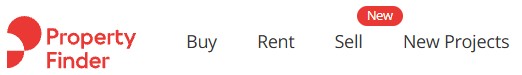 Property Finder navigation bar